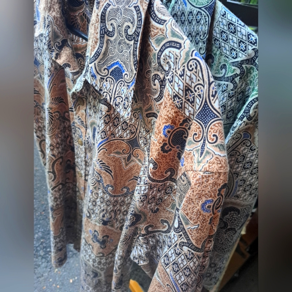 Fresh Groove Vintage Paisley Button-Up Shirt Bundle Lot Size Large